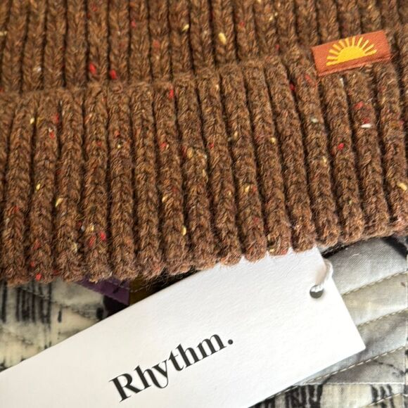 Rhythm Brown Knit Beanie - Picture 2 of 6